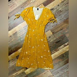 Mustard Yellow Floral Maxi Dress